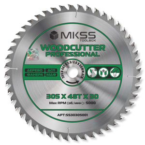 Диск пильный MKSS Woodcutter Prof 305*30*48T, дерево