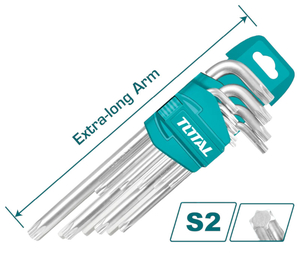 Набор ключей Torx Total THT106391 Industrial, T10-T50, 9шт, длинные