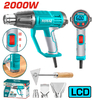 Фен строительный Total TB20056 Industrial, 2000Вт, 50-600°C, LCD, оснастка