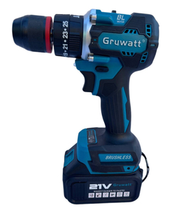 Дрель акк. Gruwatt DYS02, 21В, 35Нм, 2*2.0Ач, ударн.