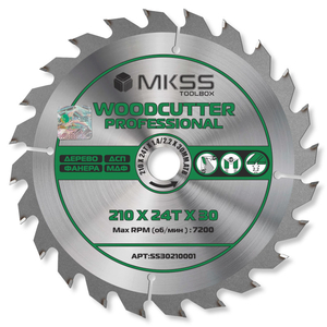 Диск пильный MKSS Woodcutter Prof 210*30*24T, дерево