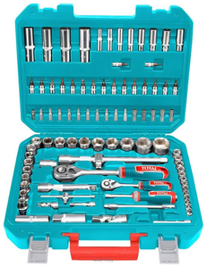 Набор инструмента Total THT421942, 94пр, головки, биты, 1/4", 1/2"