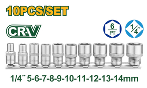 Набор торцевых головок Jadever JDST4410, 1/4" 10шт.