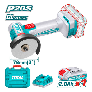 УШМ акк. Total TAGLI207625 Industrial, P20S, 76мм, BL, 1*2Ач