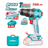 Дрель акк. Total TIDLI207686 Industrial, P20S, 76Нм, 2*2.0Ач, BL, ударн.